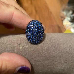 Sparkly sapphire ring.